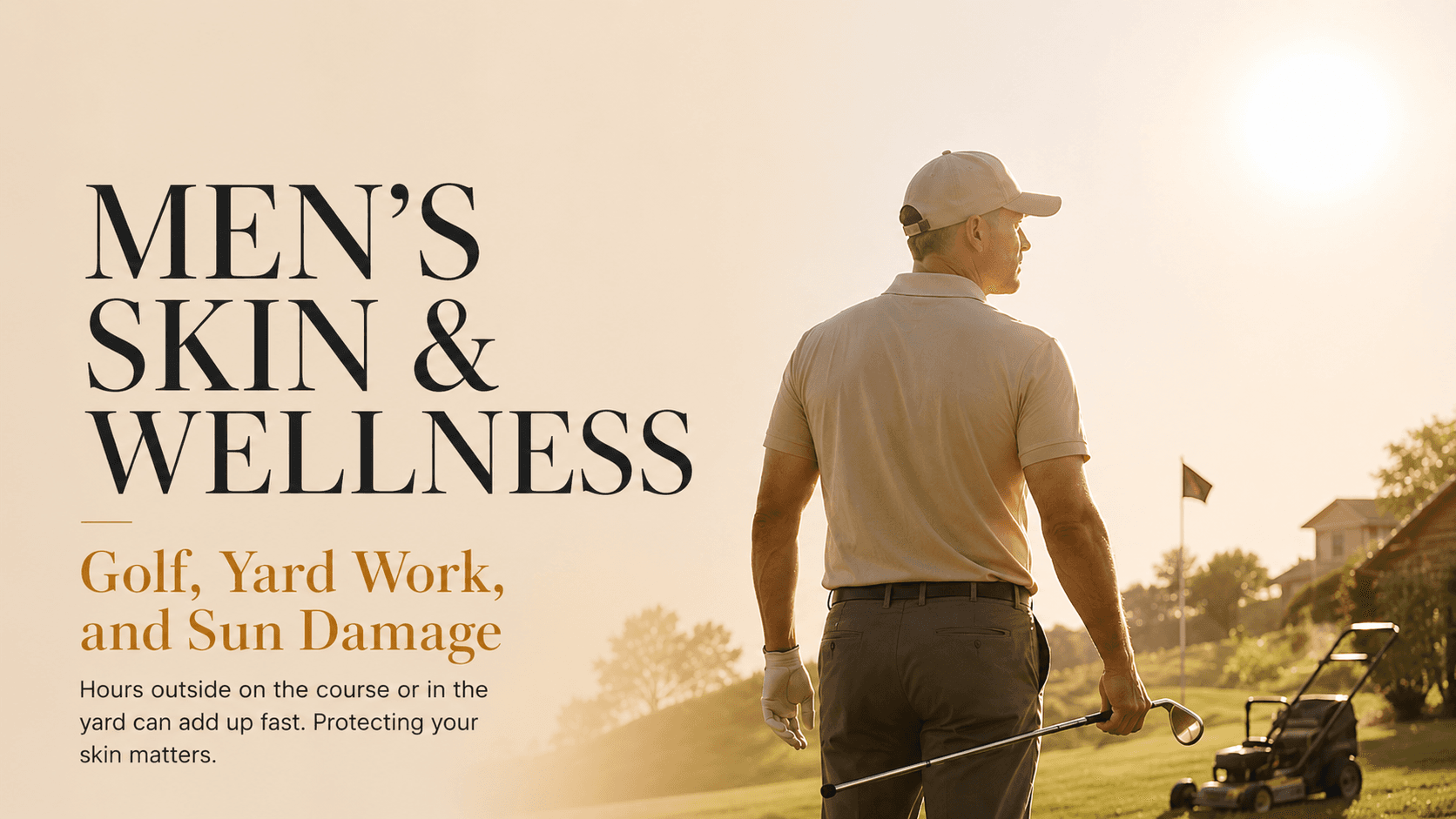 Sun damage from golf, yard work, and outdoor activity