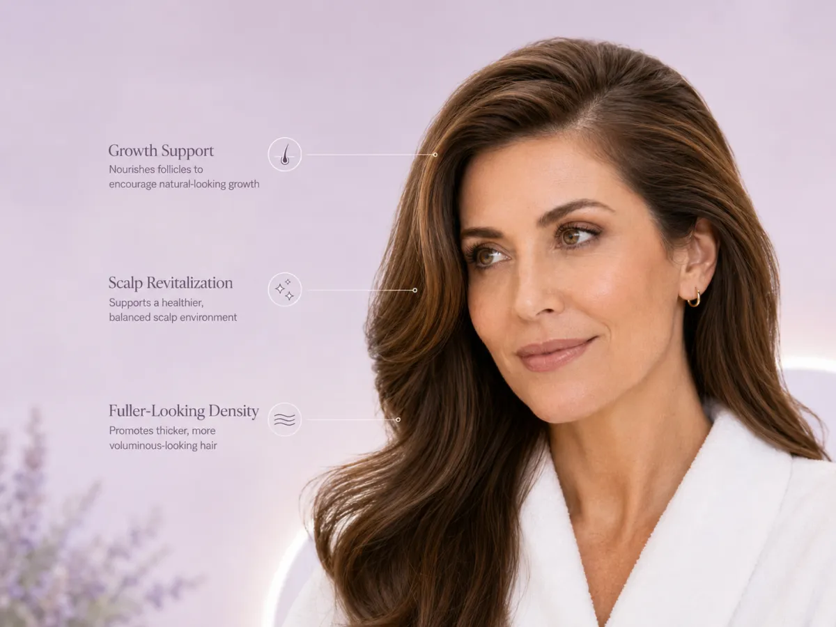 Female model for PRF hair treatment