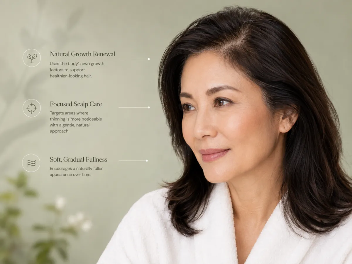 Woman explaining PRP Treatment